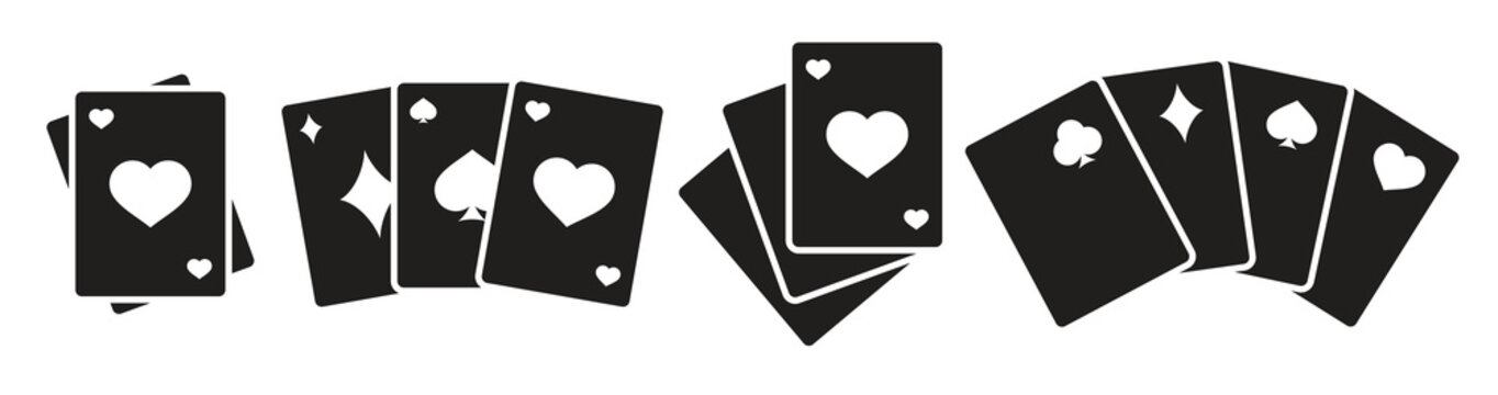  game cards icons black on a white background