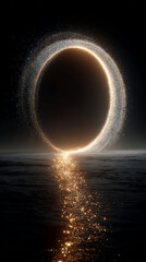 Future oriented glowing circular background