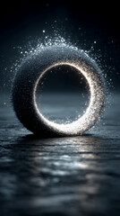 Future oriented glowing circular background