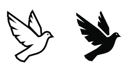 Obraz premium Pair of doves flying in opposite directions