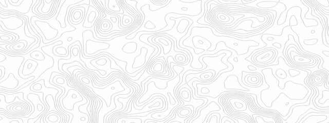 Obraz premium Minimal white line geometric grid outline curve counter map and wavy topography relief discovery area white, black line texture background.