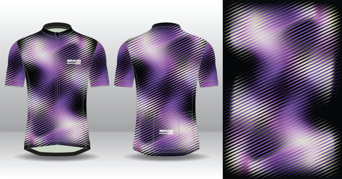 Professional cycling jersey template with modern geometric style for activewear