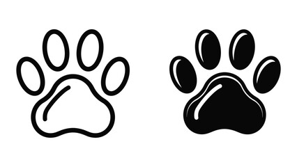 Black paw prints on white background