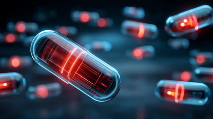 Technology sensitive pills, medical technology concepts