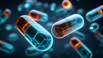 Technology sensitive pills, medical technology concepts