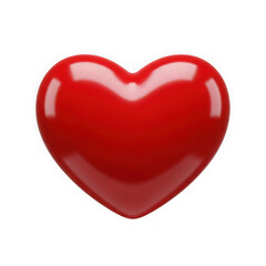 Fototapeta premium Bright red glossy heart shape isolated on transparent background transparent background