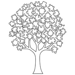 Autism Awareness Tree Illustration