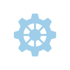 Fototapeta premium Flat gear vector icon in light blue