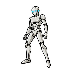 Fototapeta premium Humanoid Robot App Icon.
