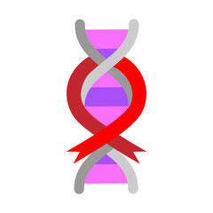 DNA Ribbon Vector Flat Icon Design