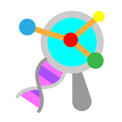 DNA Molecule Vector Flat Icon Design