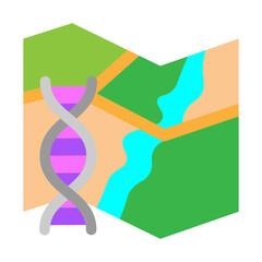 DNA Mapping Vector Flat Icon Design