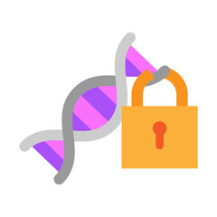 DNA Security Vector Flat Icon Design