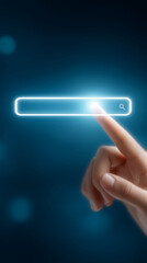 Luminous search box and fingers