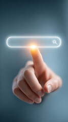 Luminous search box and fingers