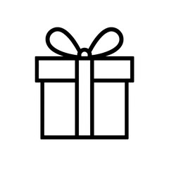 Line icon of a wrapped gift box.