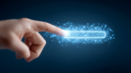 Luminous search box and fingers