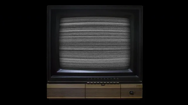 SHARPブラウン管テレビ 100V 60W 映像(砂嵐）電源￼○昭和59年製 TV Noise distortion レトロなブラウン管TVに映る砂嵐のテレビノイズ