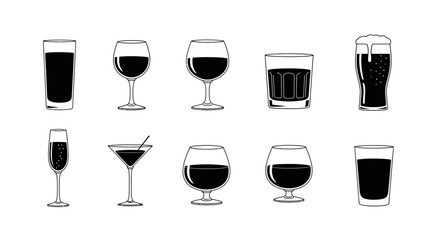 Elegant Drinkware Collection: Vector Graphics