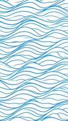 Curvy blue lines subtly vary in thickness, creating a sense of motion against a white background, suggestive of water