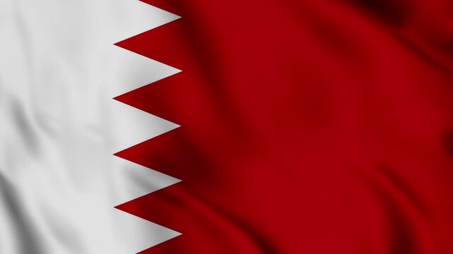 Bahrain Flag Waving Animation &ndash; Realistic Loop Motion HD/4K
