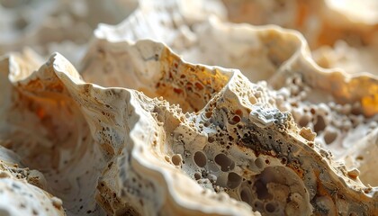 Close-up of raw uncut gemstones and crystals on natural rock background texture