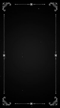 Vintage vertical film frame border silent movie caption cards with old film effects and scratches. 4k video