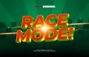 Race Mode Editable Text Effect - Fast Racing Style Typography for Sport and Gaming Design