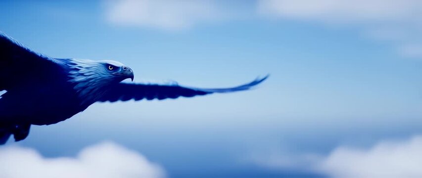 Majestic Eagle Soaring Through Blue Sky: Freedom, Wildlife, and Nature's Beauty