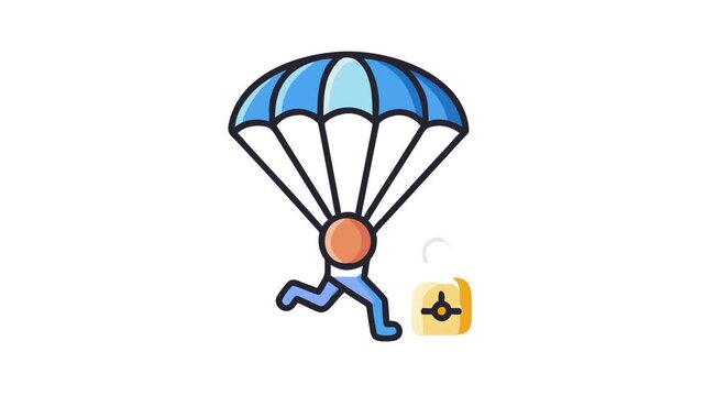 Durable Resistance Sprint Parachute for Enhanced Speed Workouts. Design of Fitness and Gym Icons.
