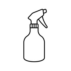 Laundry spray bottle perfume detergent line art icon
