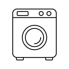 Automatic washing machine home appliance line art icon
