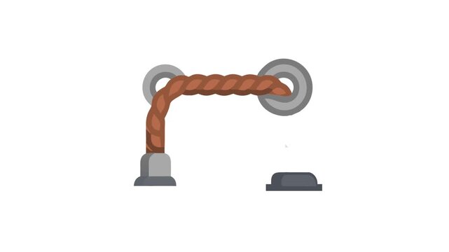  Effective Battle Rope Anchor for Secure Training. Design of Fitness and Gym Icons.