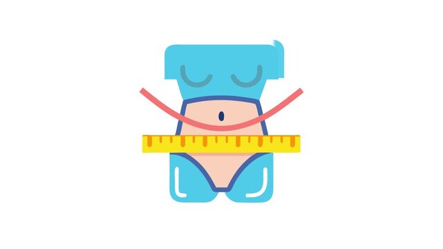  Digital Body Measurement Tape Icon. Design of Fitness and Gym Icons.