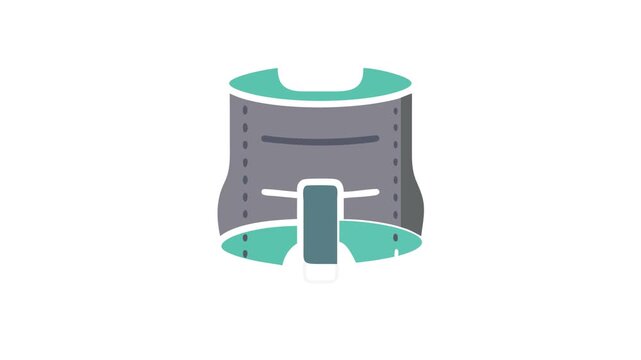 Dynamic Weighted Dip Training Belt Icon for Workouts. Design of Fitness and Gym Icons.