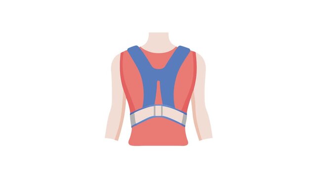  Adjustable Posture Corrector for Optimal Alignment. Design of Fitness and Gym Icons.