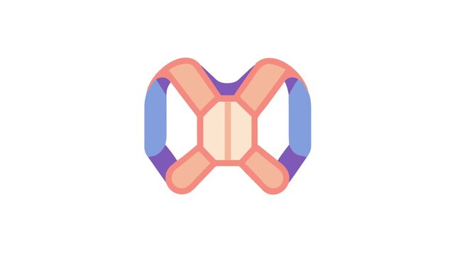  Effective Posture Corrector for Back Health. Design of Fitness and Gym Icons.