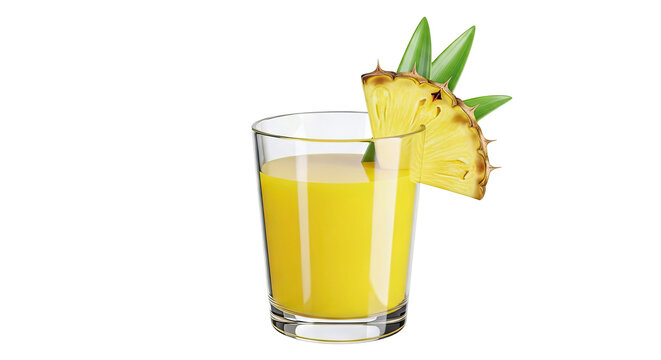 Glass of Pineapple Juice with Pineapple Slice Garnish