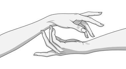 Two hands holding each other in a gentle gesture of support and care.