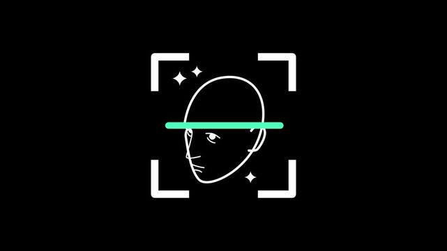 A human head profile with small stars above it is scanned by the green line to represent imagination or subconscious thought being monitored by a psychological or creative software tool