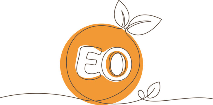 EO Logo with Orange Circle and Leaves
