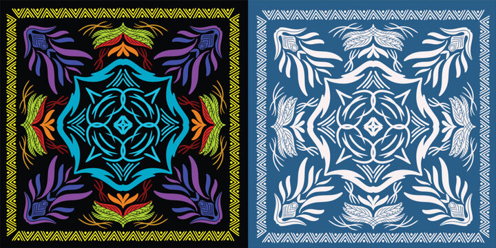 BANDANA NEON VINTAGE FLOWER UNIQ DESIGN 