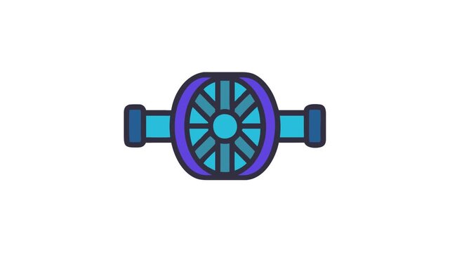  Core Strength Ab Roller Icon Illustration. Design of Fitness and Gym Icons.
