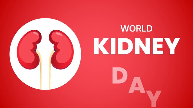 Animated World Kidney Day Concept with Human Kidneys for Health Awareness
