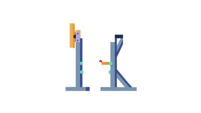  Dynamic Smart Weighted Squat Trainer Icon. Design of Fitness and Gym Icons.