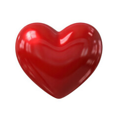 Fototapeta premium Shiny red heart shape isolated on transparent background transparent background