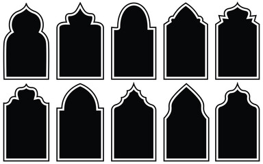 Oriental Islamic Frame, Window, Arch and Door Collection &ndash; Minimalist Arabic Frames, Mosque Gates and Moroccan Geometric Design Elements