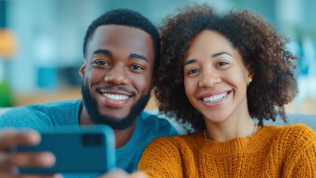 Selfie of the Perfect Pair: A radiant couple embraces the moment, capturing a candid selfie that reflects their connection, joy, and the warmth of their bond.