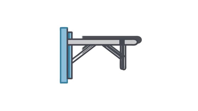  Dynamic Wall Mounted Dip Bar Icon for Workouts. Design of Fitness and Gym Icons.