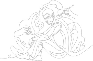 Artist creating masterpiece with passion and dedication